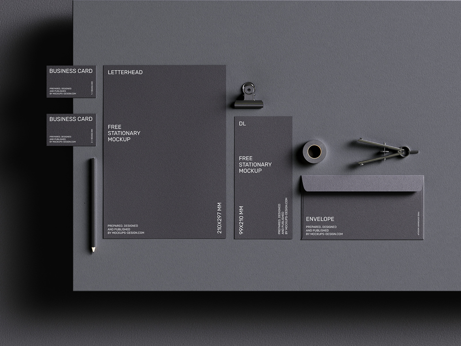 Dark stationery mockup