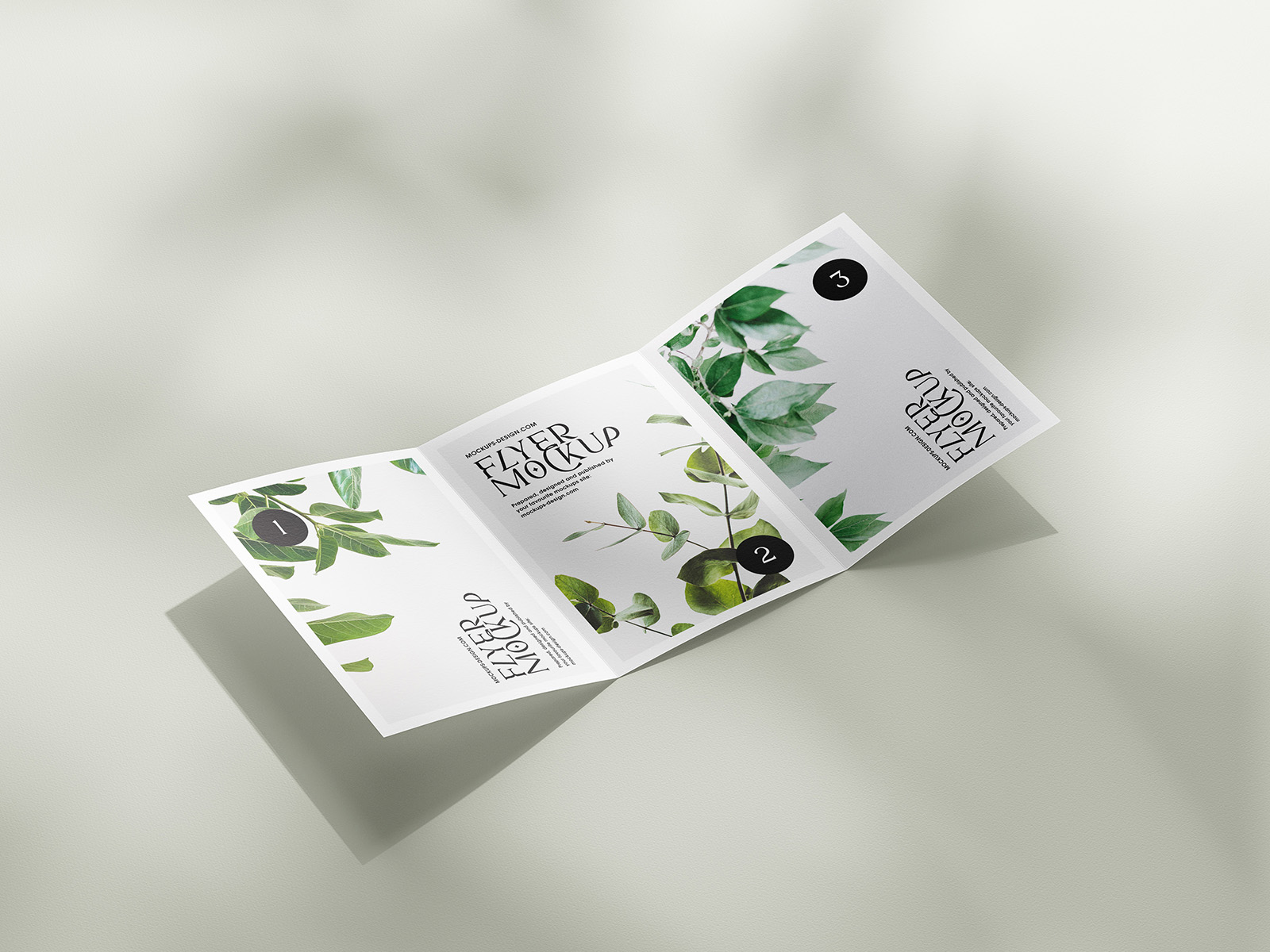 Subtle A5 trifold flyer mockup