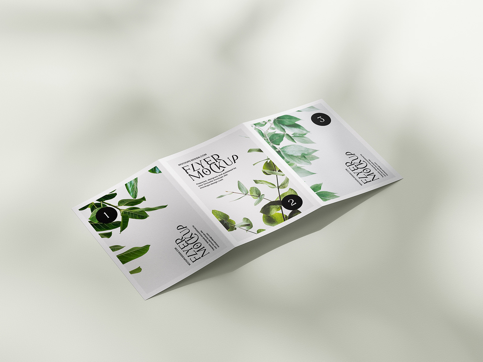 Subtle A5 trifold flyer mockup