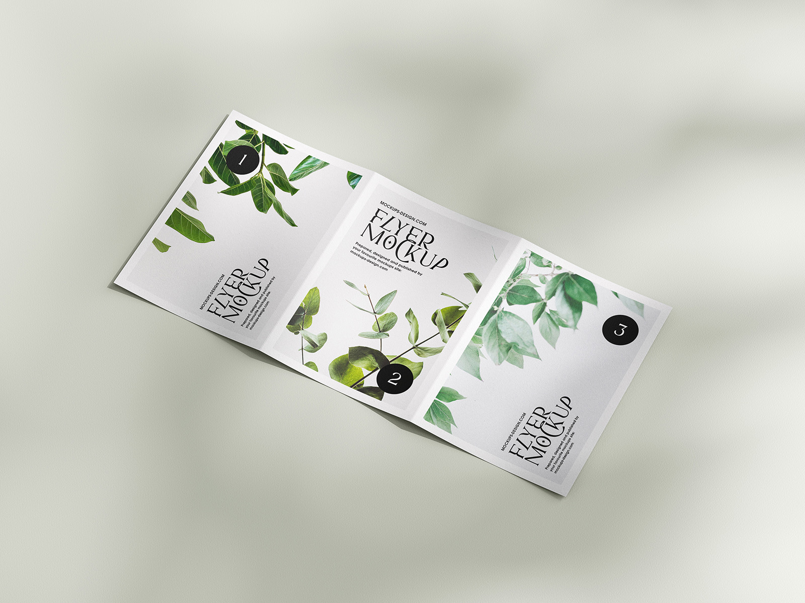 Subtle A5 trifold flyer mockup