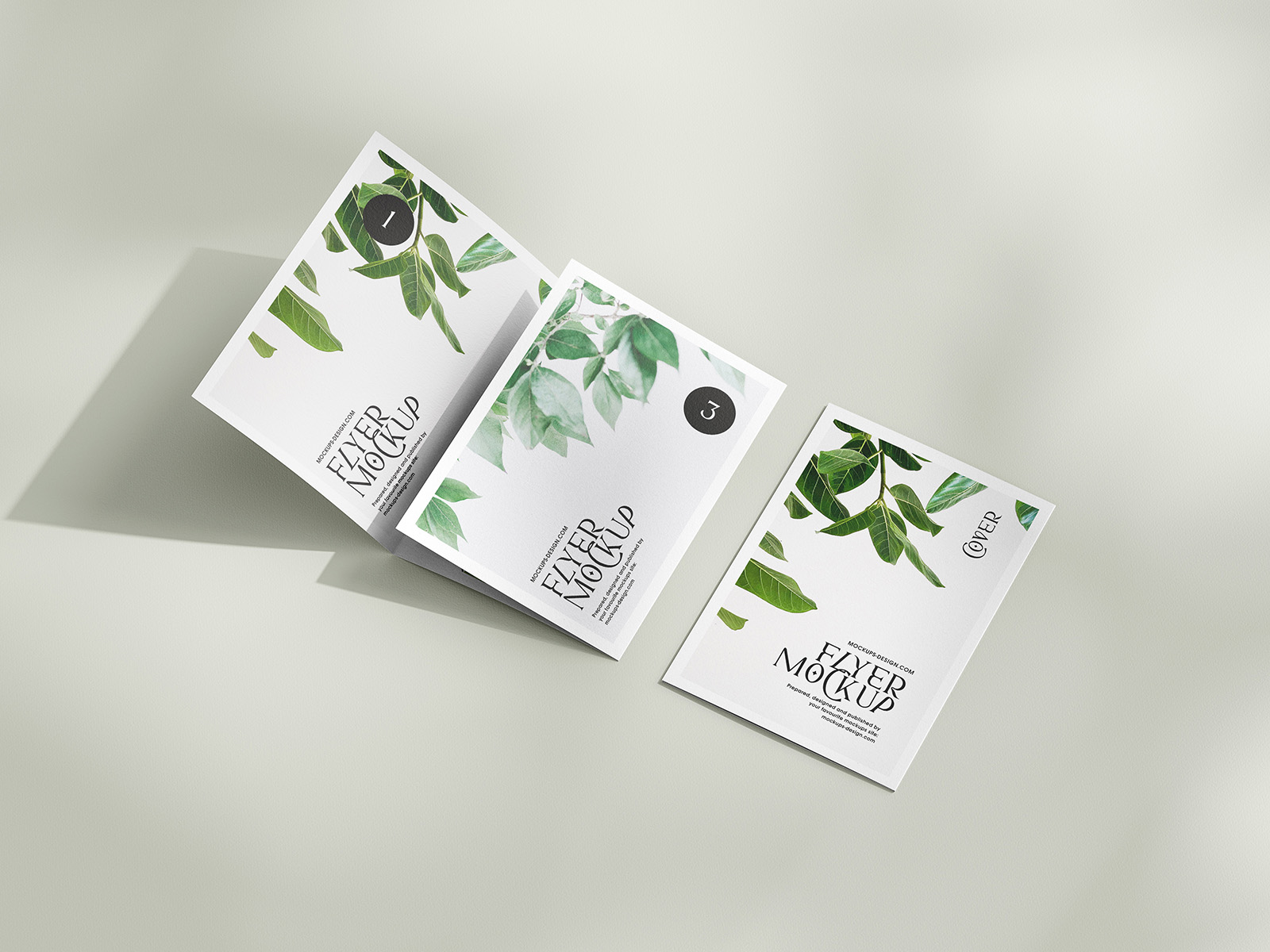 Subtle A5 trifold flyer mockup