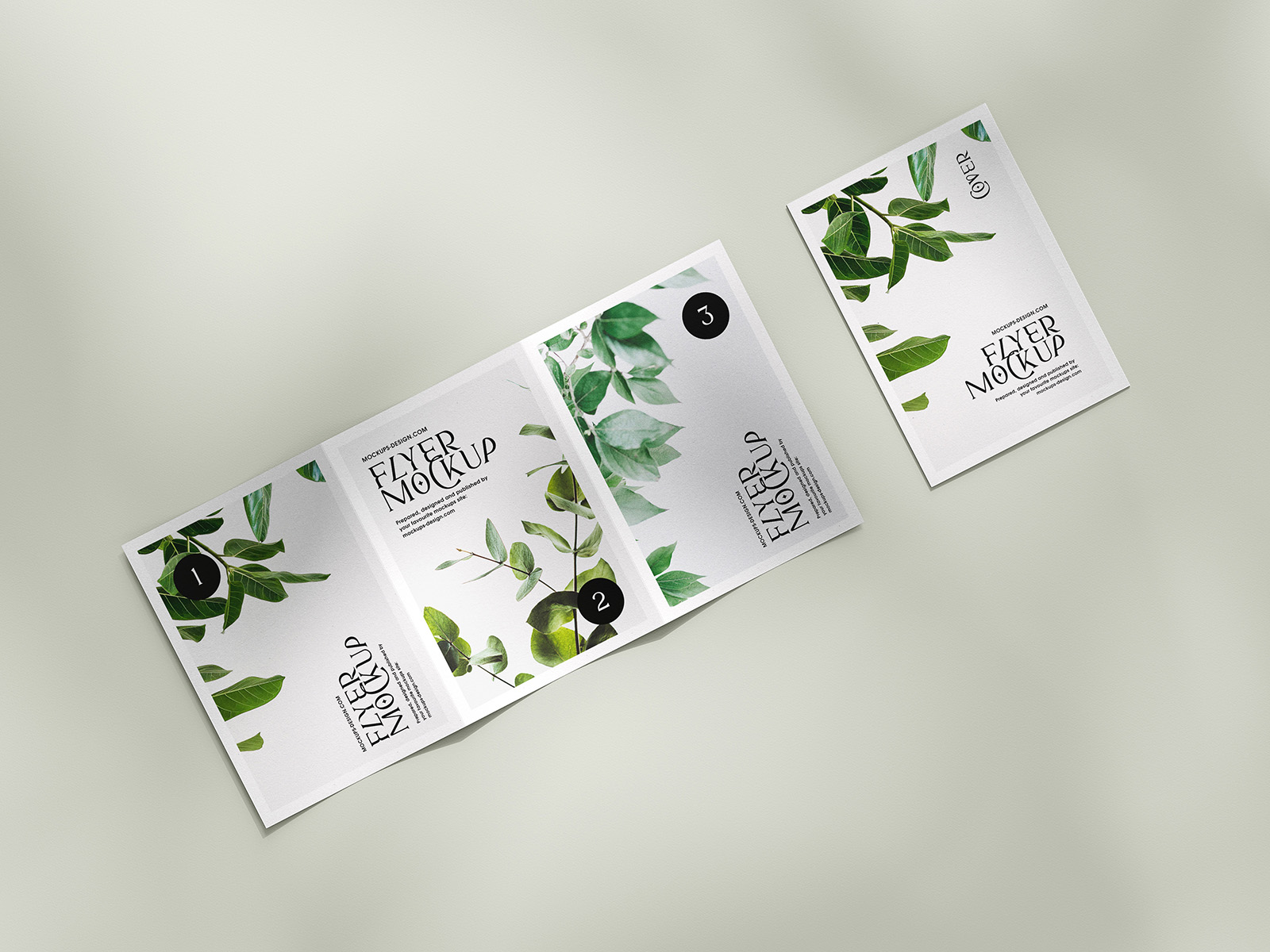 Subtle A5 trifold flyer mockup