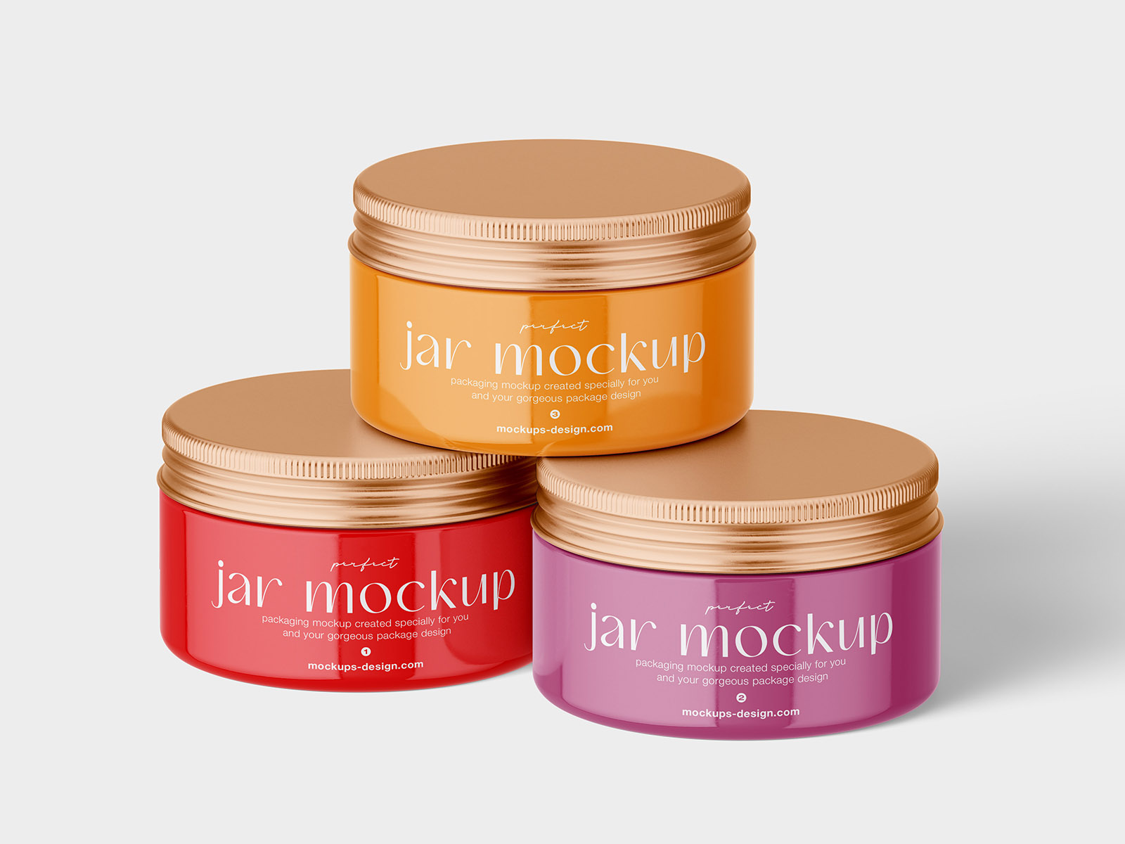 Cosmetic jar with metallic lid mockup