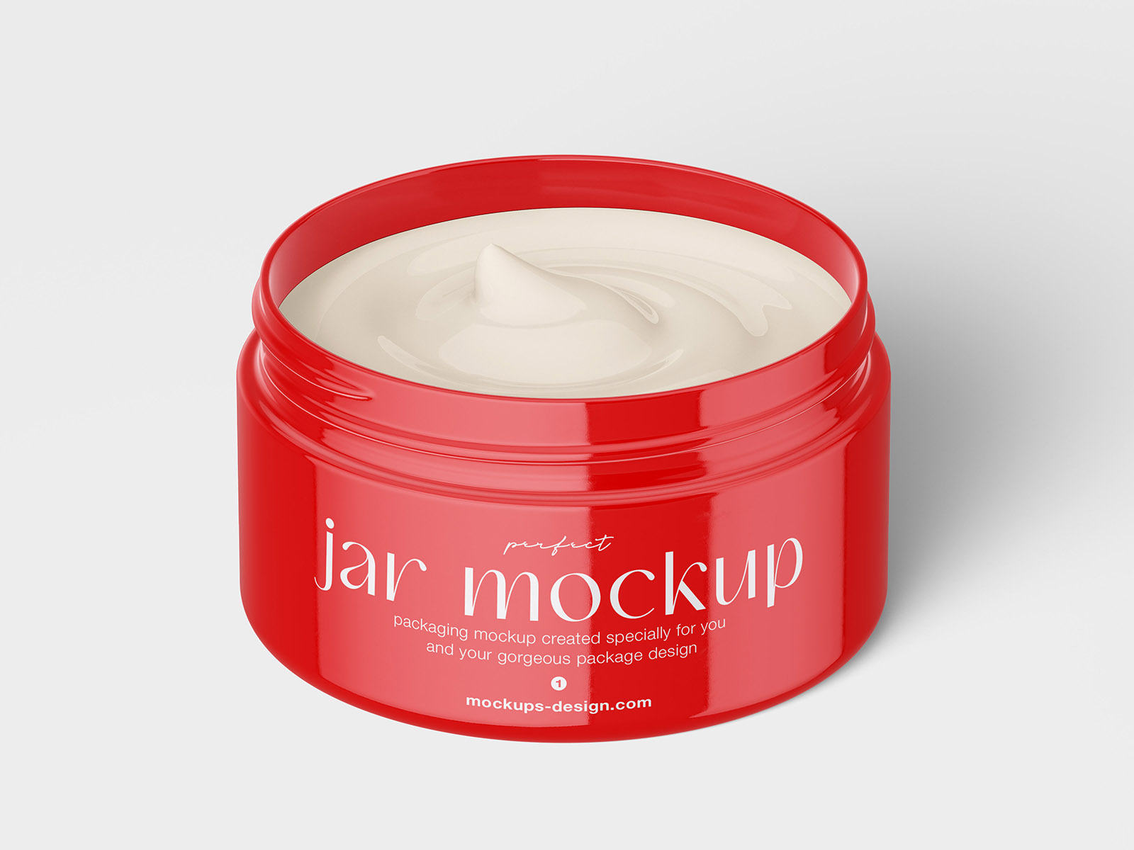 Cosmetic jar with metallic lid mockup