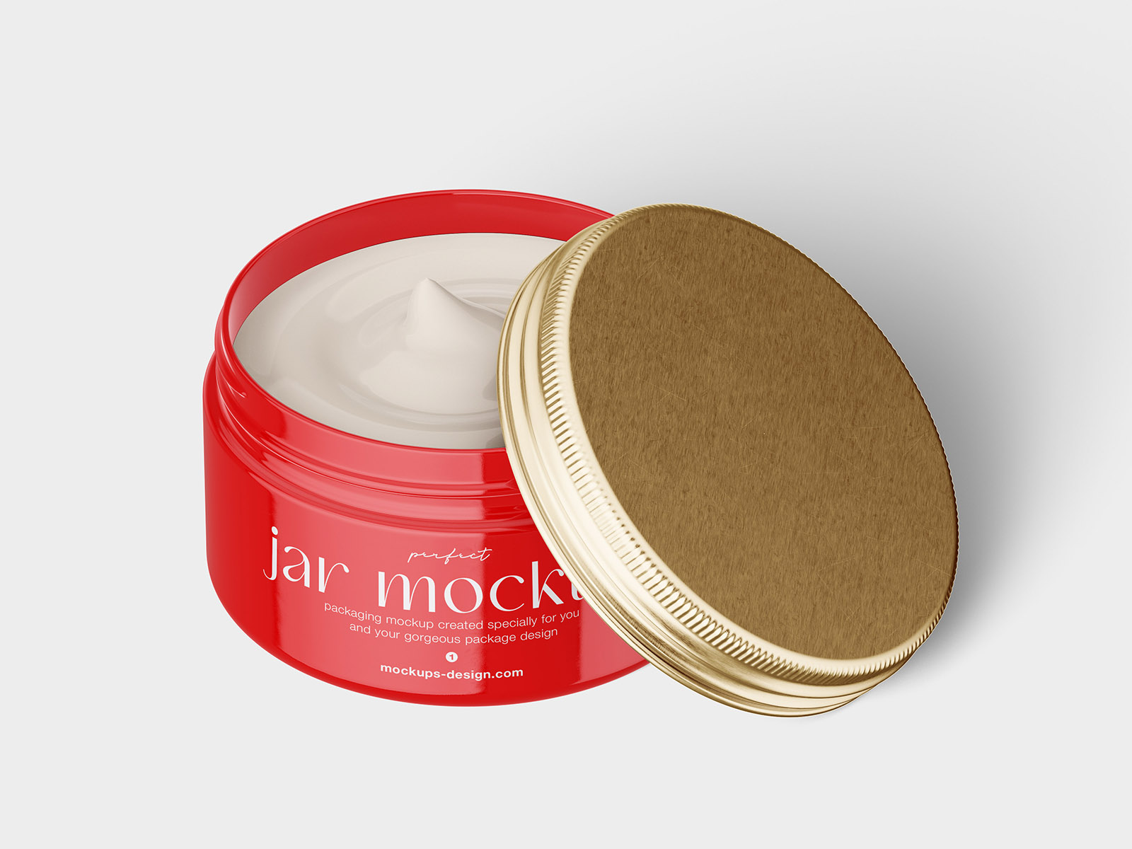 Cosmetic jar with metallic lid mockup