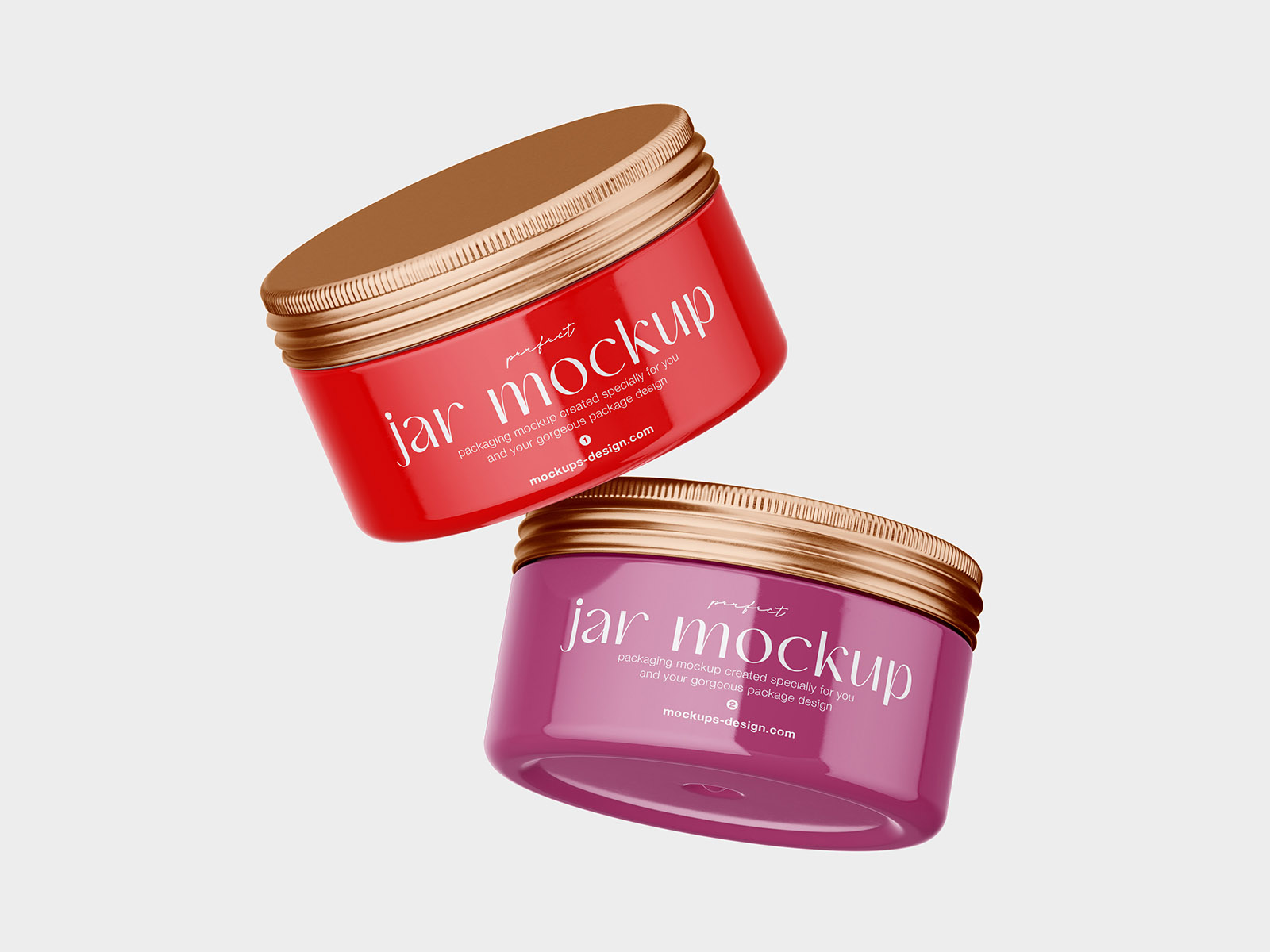 Cosmetic jar with metallic lid mockup