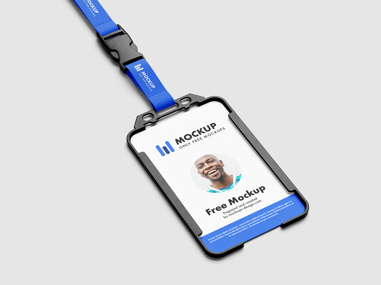 Free plastic ID holder mockup