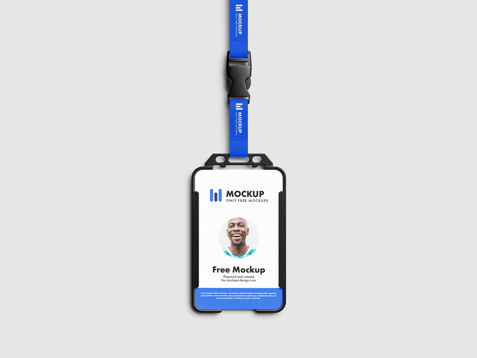 Free plastic ID holder mockup