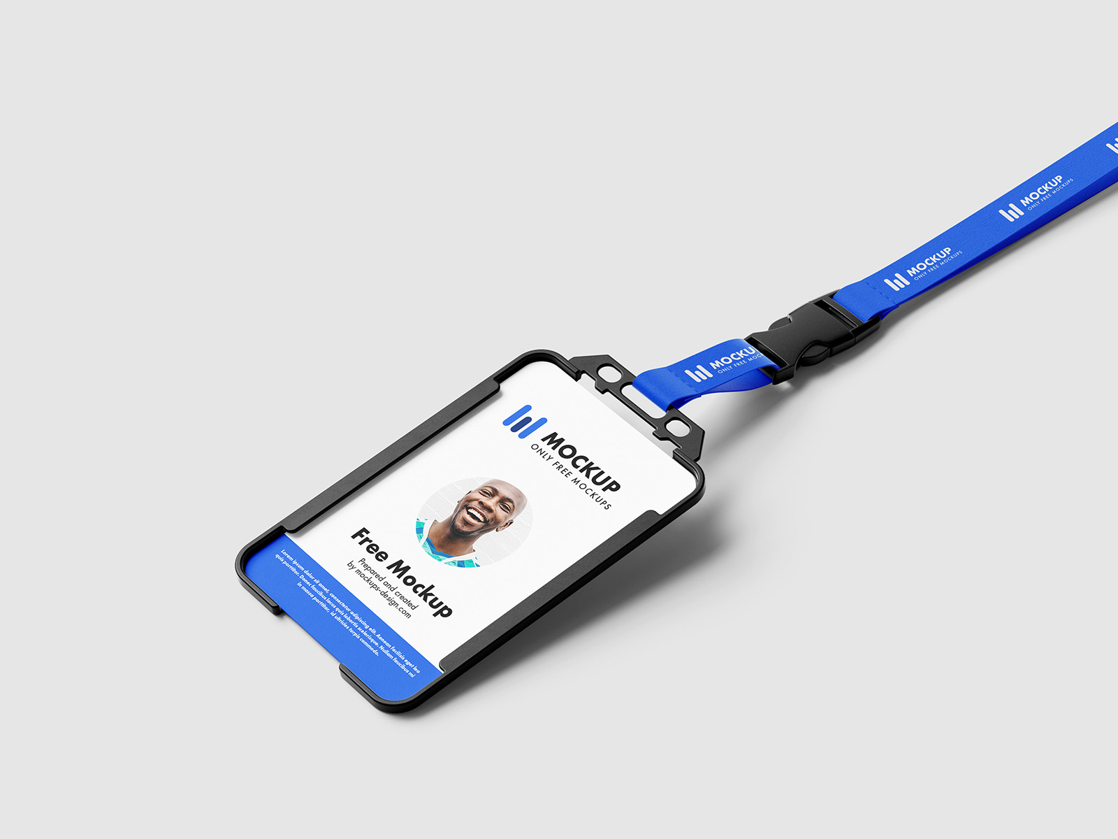 Free plastic ID holder mockup