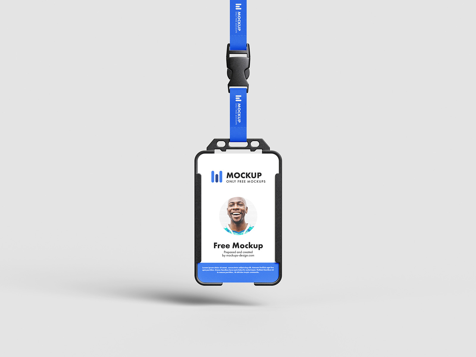 Free plastic ID holder mockup