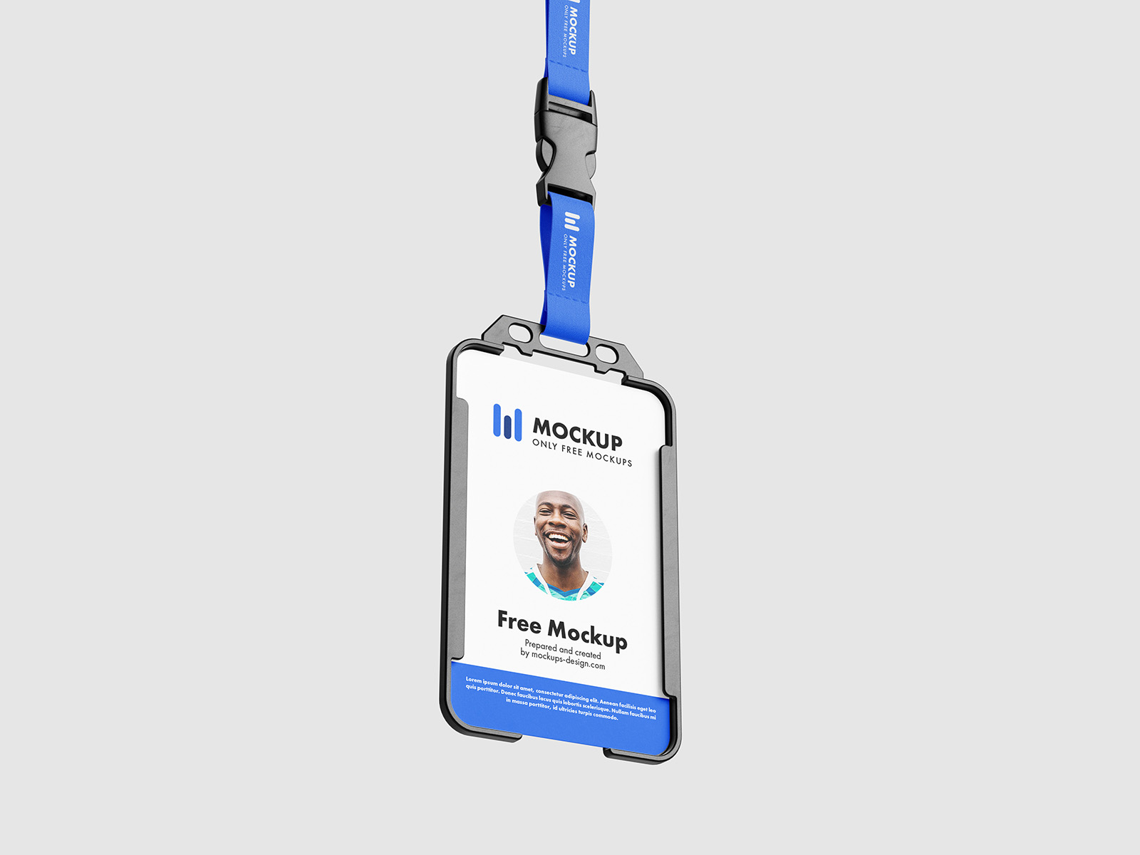 Free plastic ID holder mockup
