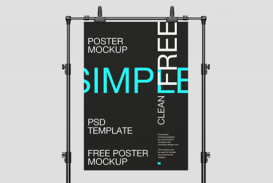 Poster on tripod mockup