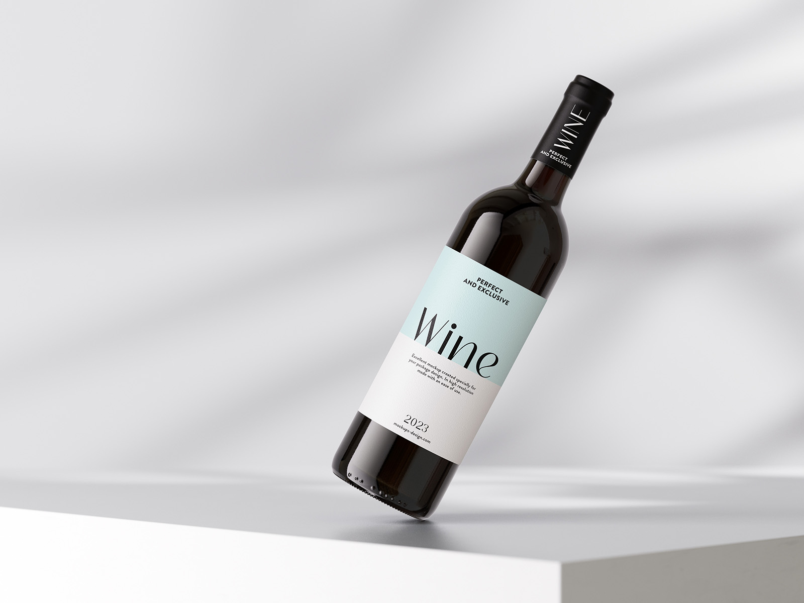Wine bottle with clear background mockup
