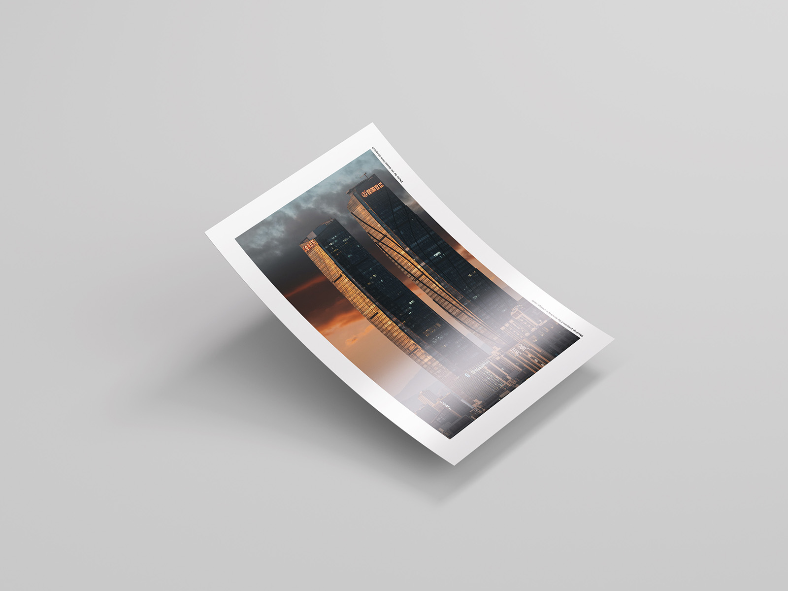 Glossy A4 paper mockup