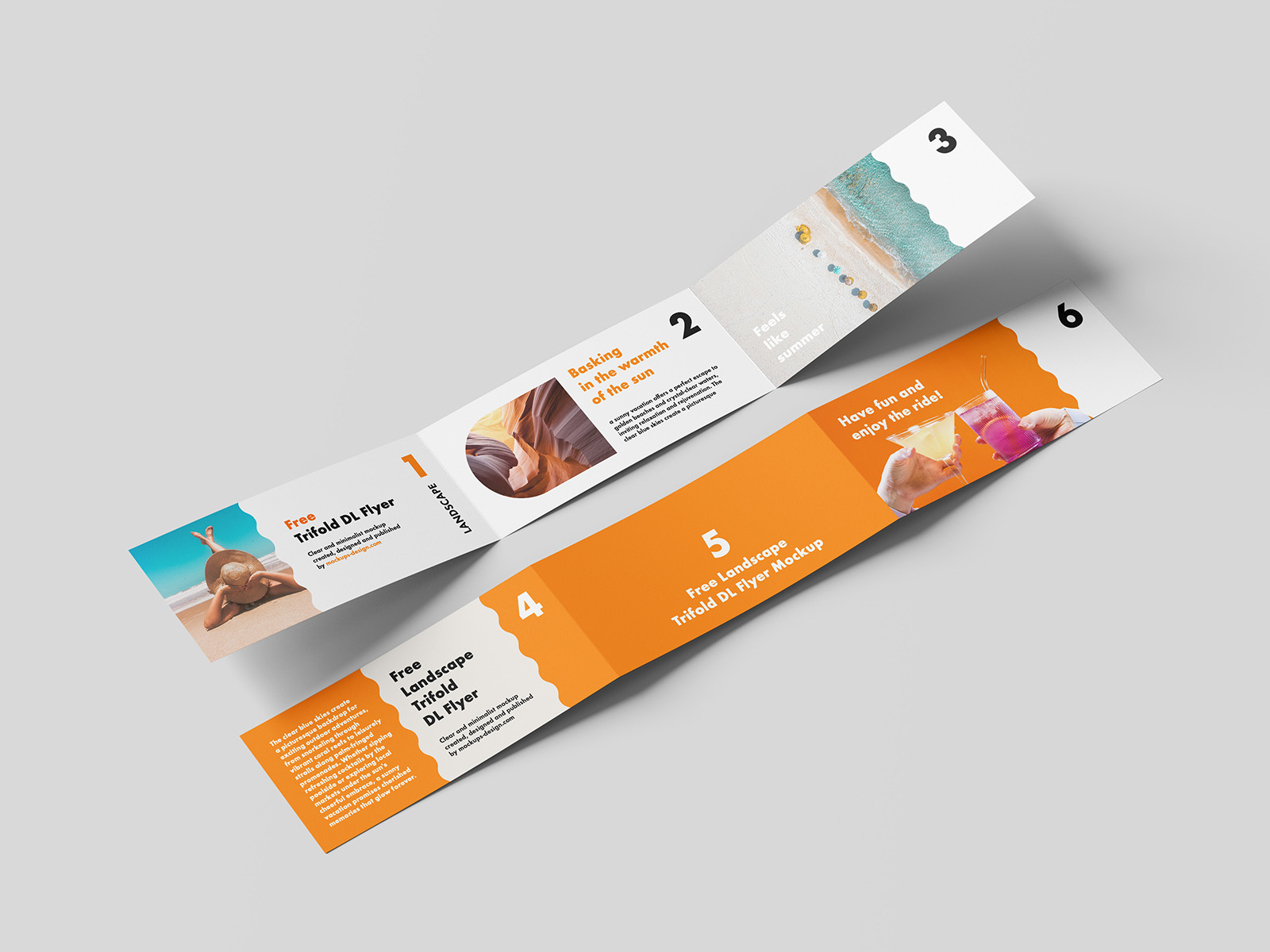 Free landscape trifold DL flyer mockup
