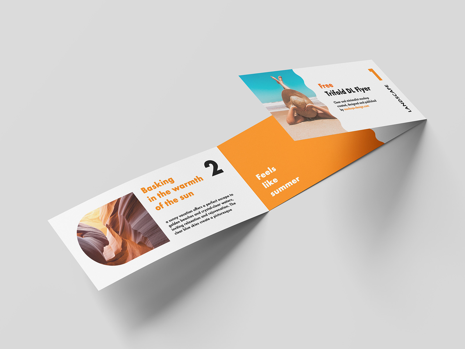 Free landscape trifold DL flyer mockup