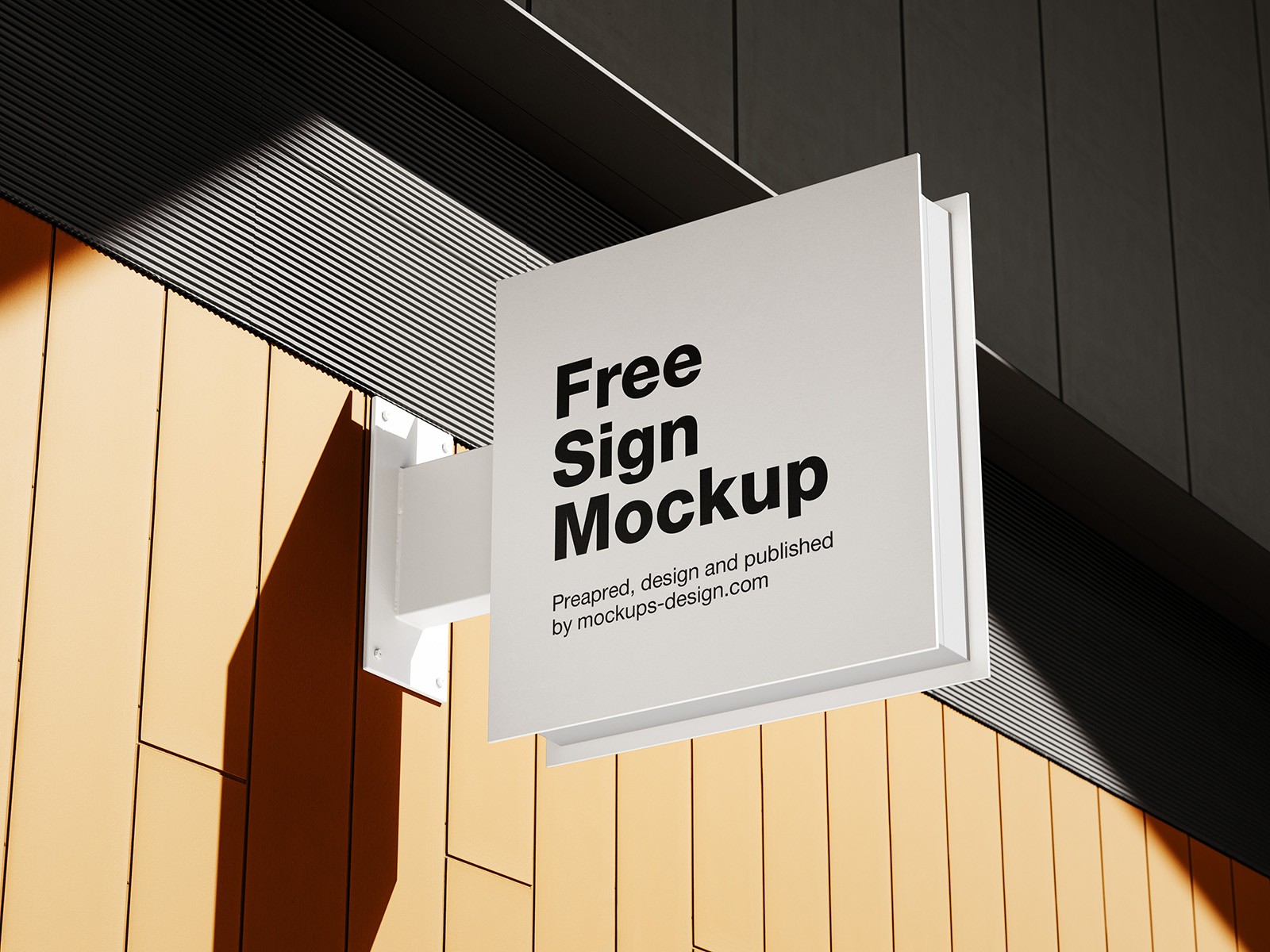 Square metal sign mockup