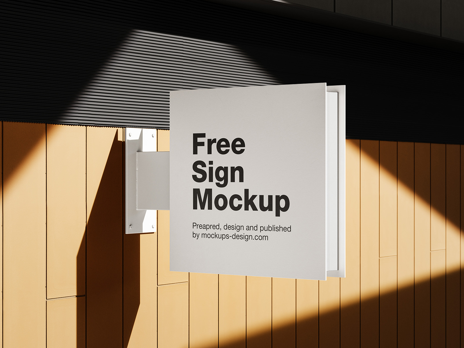 Square metal sign mockup