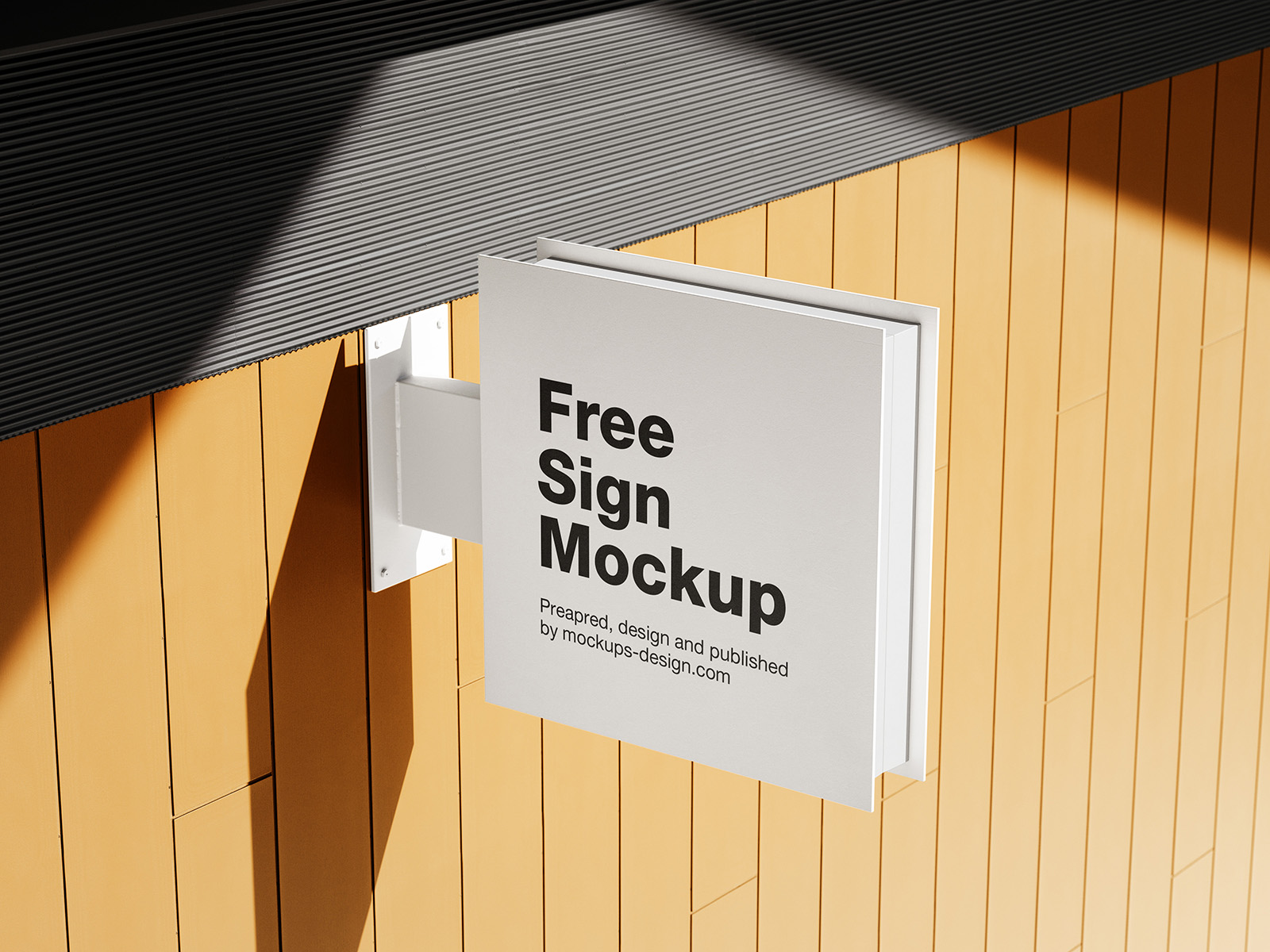 Square metal sign mockup