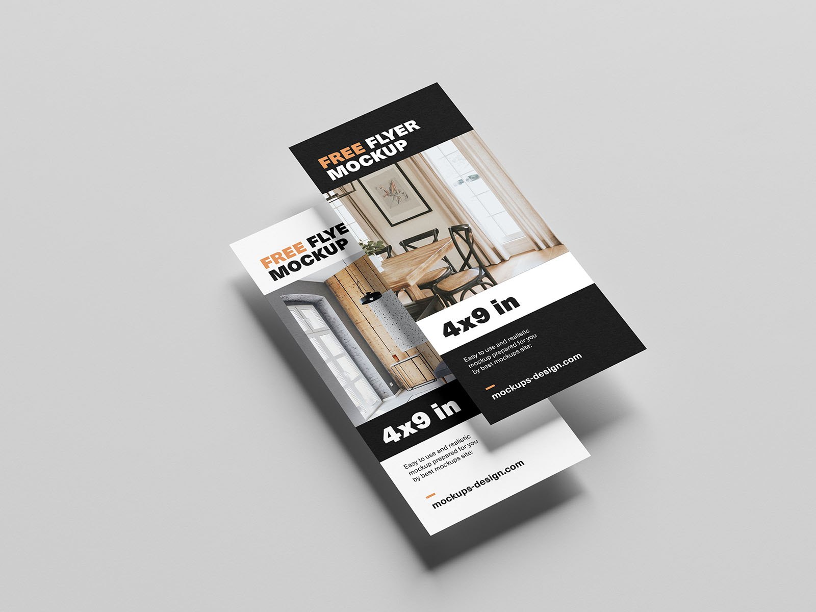 Free 4” x 9” flyer mockup