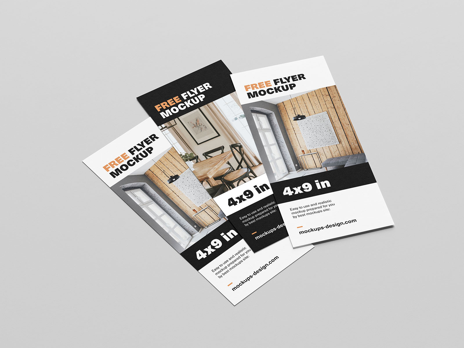 Free 4” x 9” flyer mockup