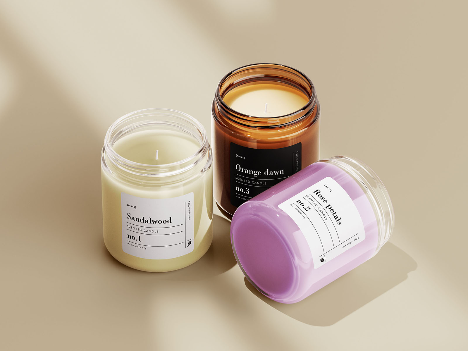 Candle glass jars mockup