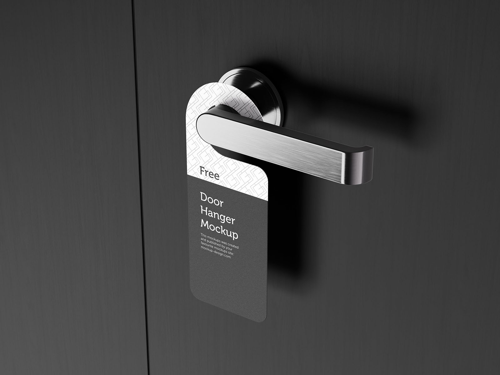 Door hanger with handle mockup