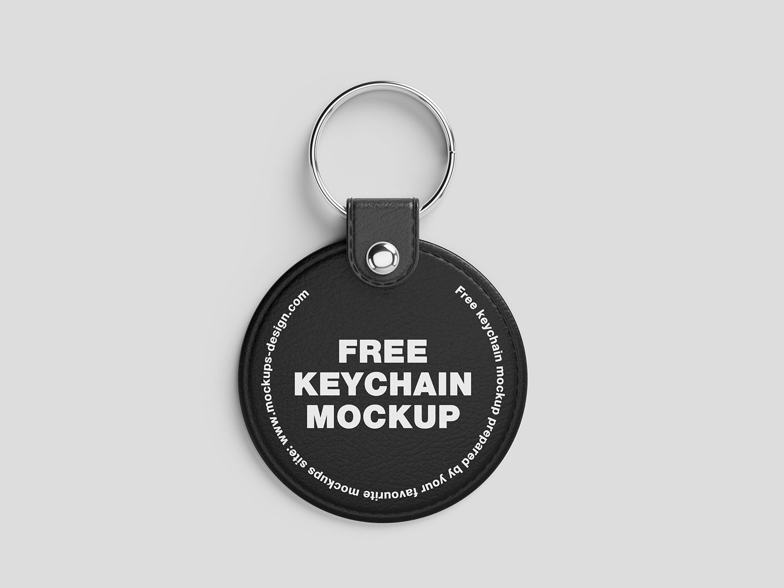 Leather keychain mockup