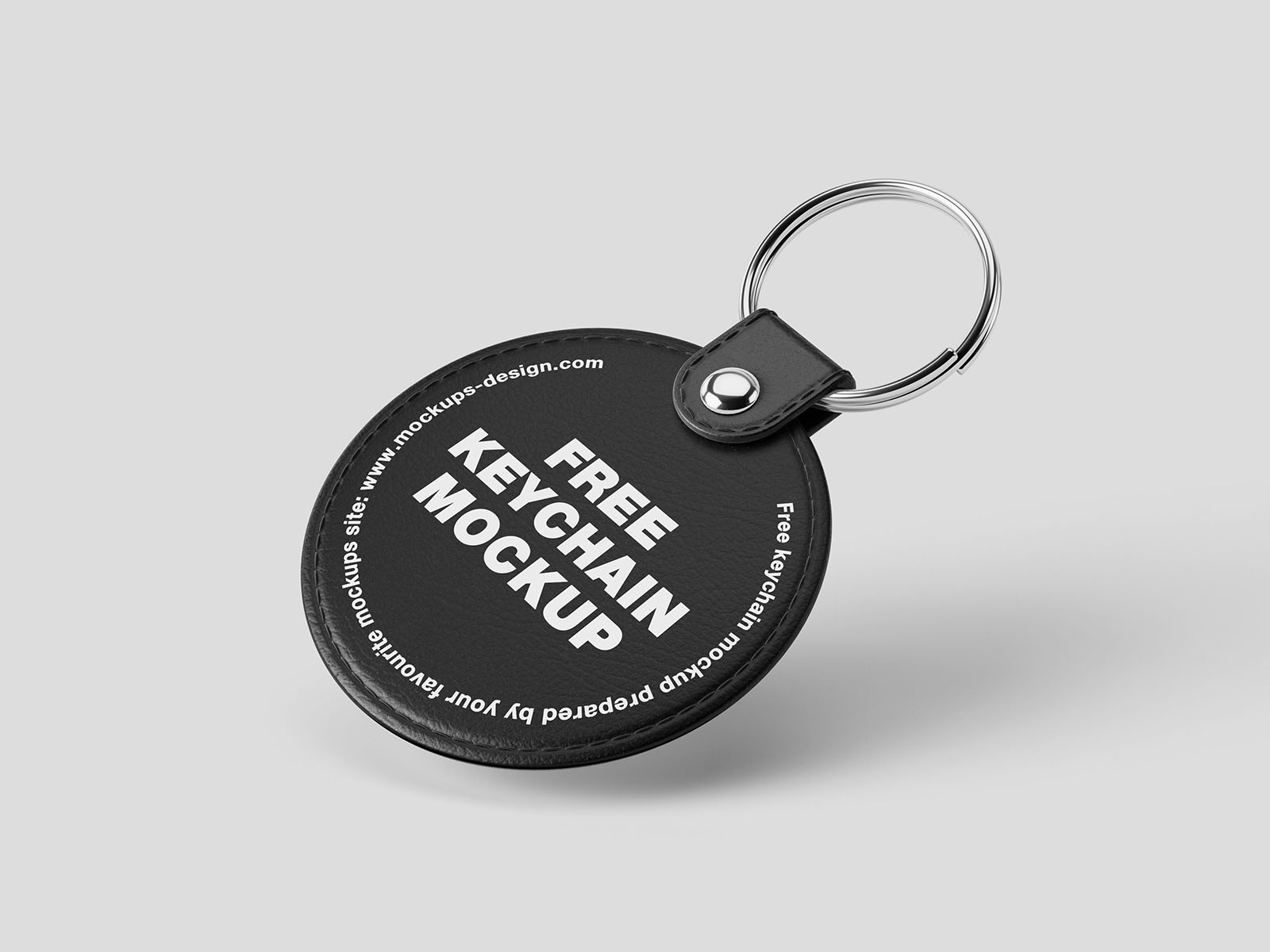 Leather keychain mockup