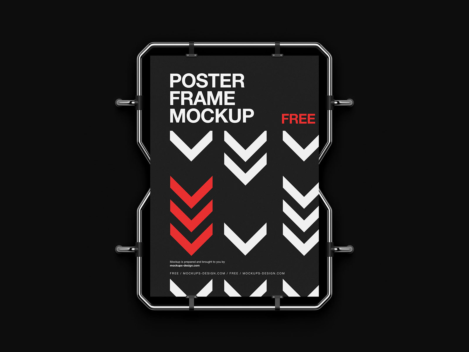 Wall-mounted poster display mockup