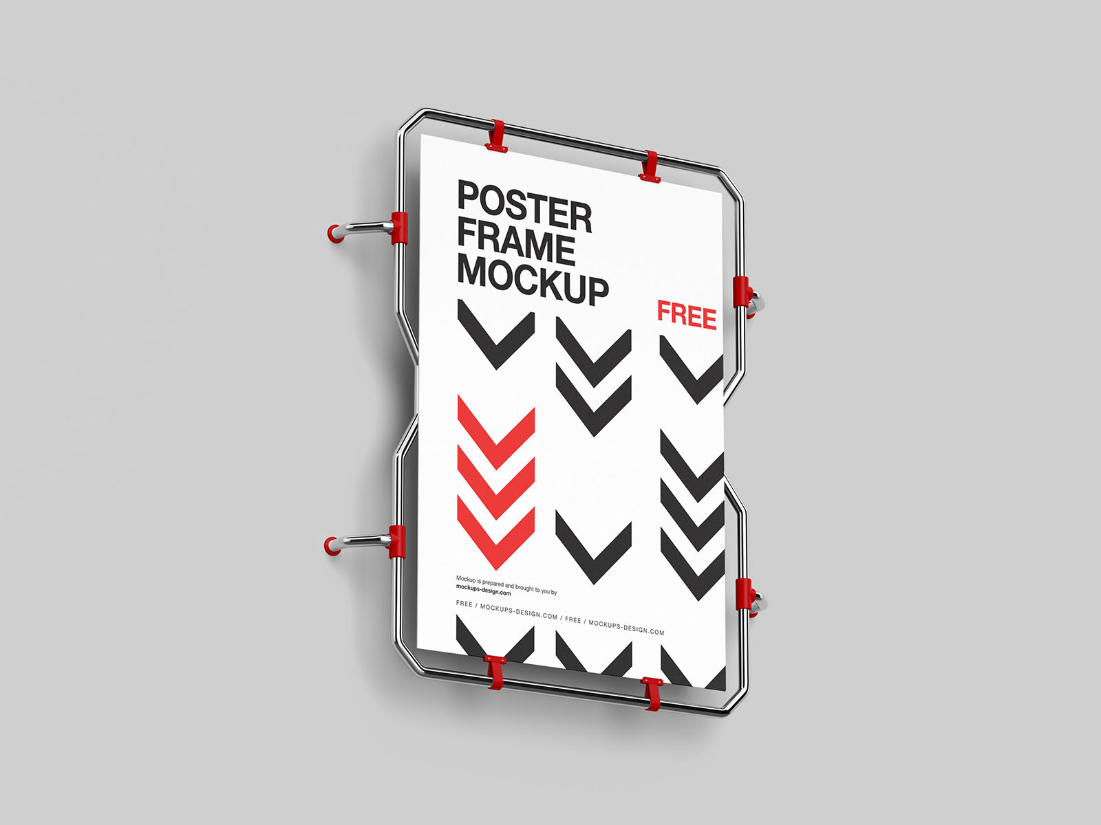 Wall-mounted poster display mockup