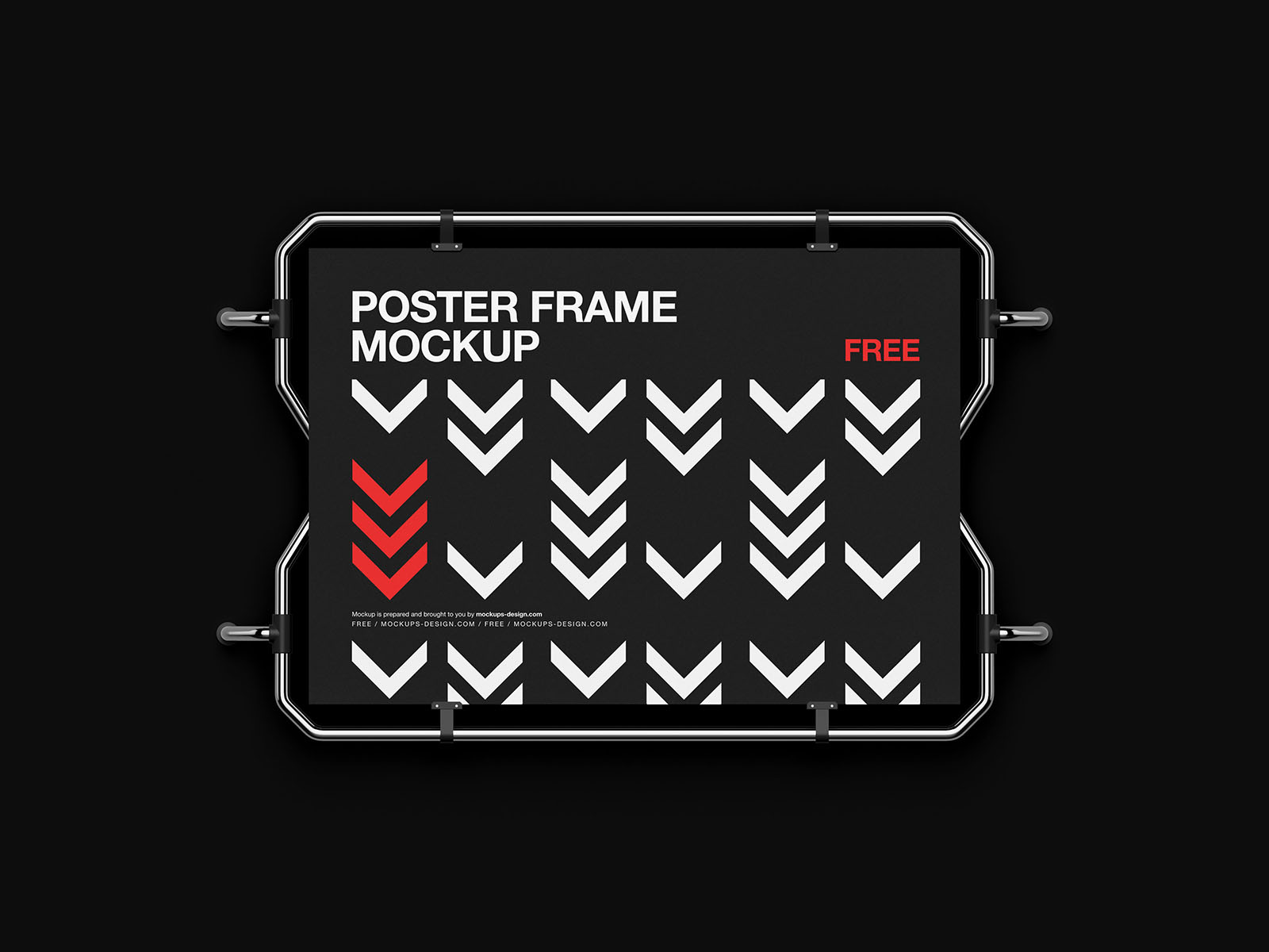 Wall-mounted poster display mockup