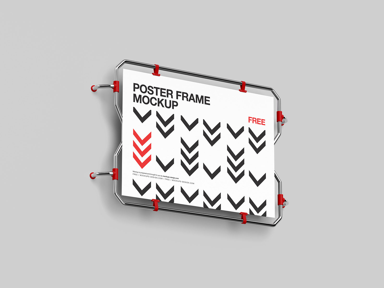 Wall-mounted poster display mockup
