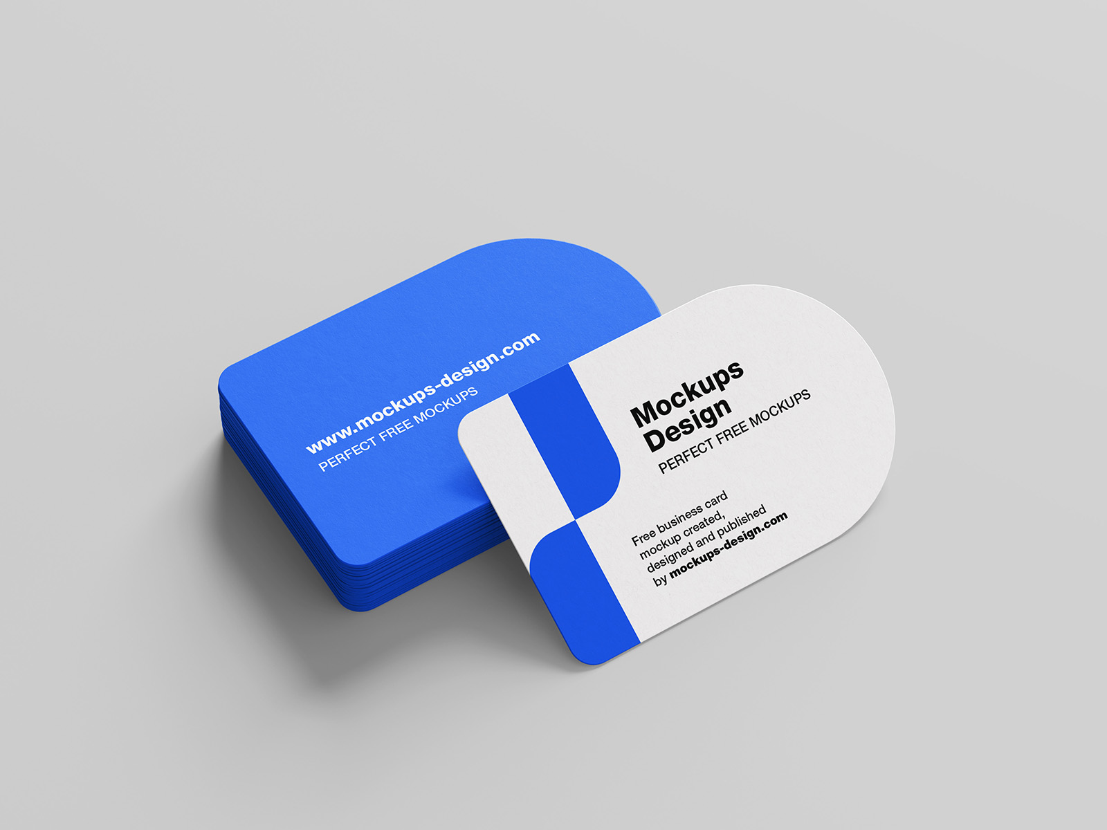 Half circle business card mockup