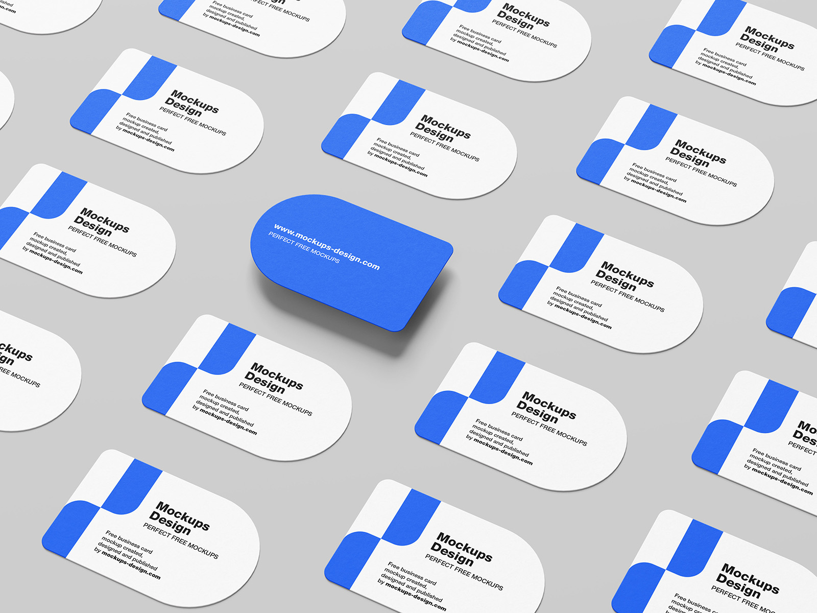 Half circle business card mockup