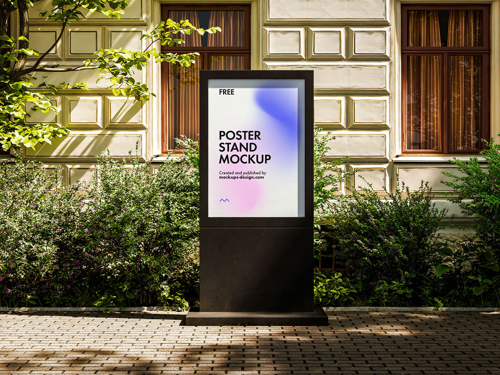 Black display stand mockup