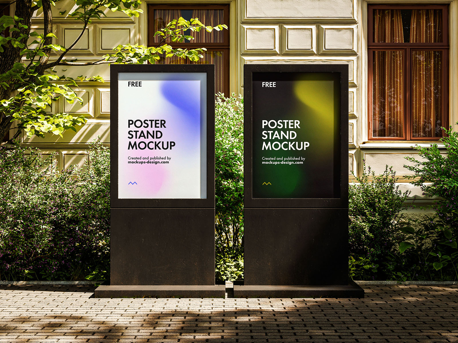 Black display stand mockup