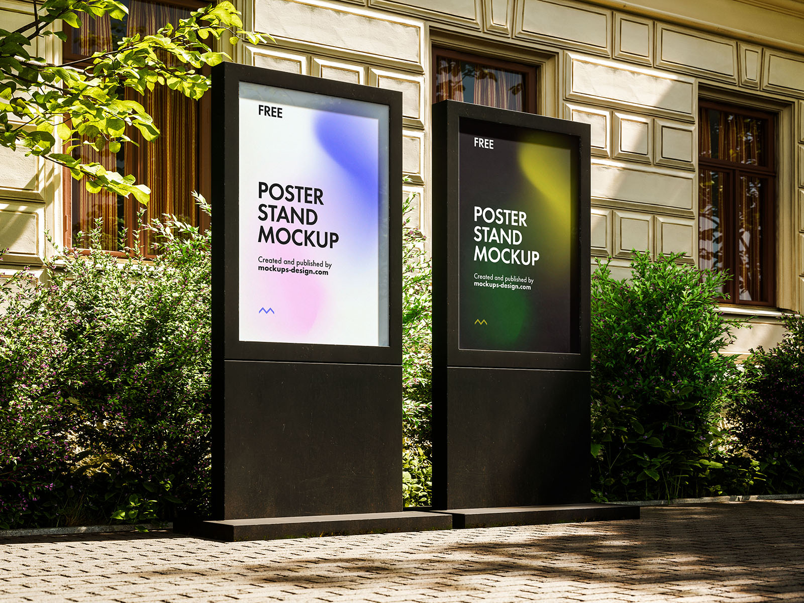Black display stand mockup