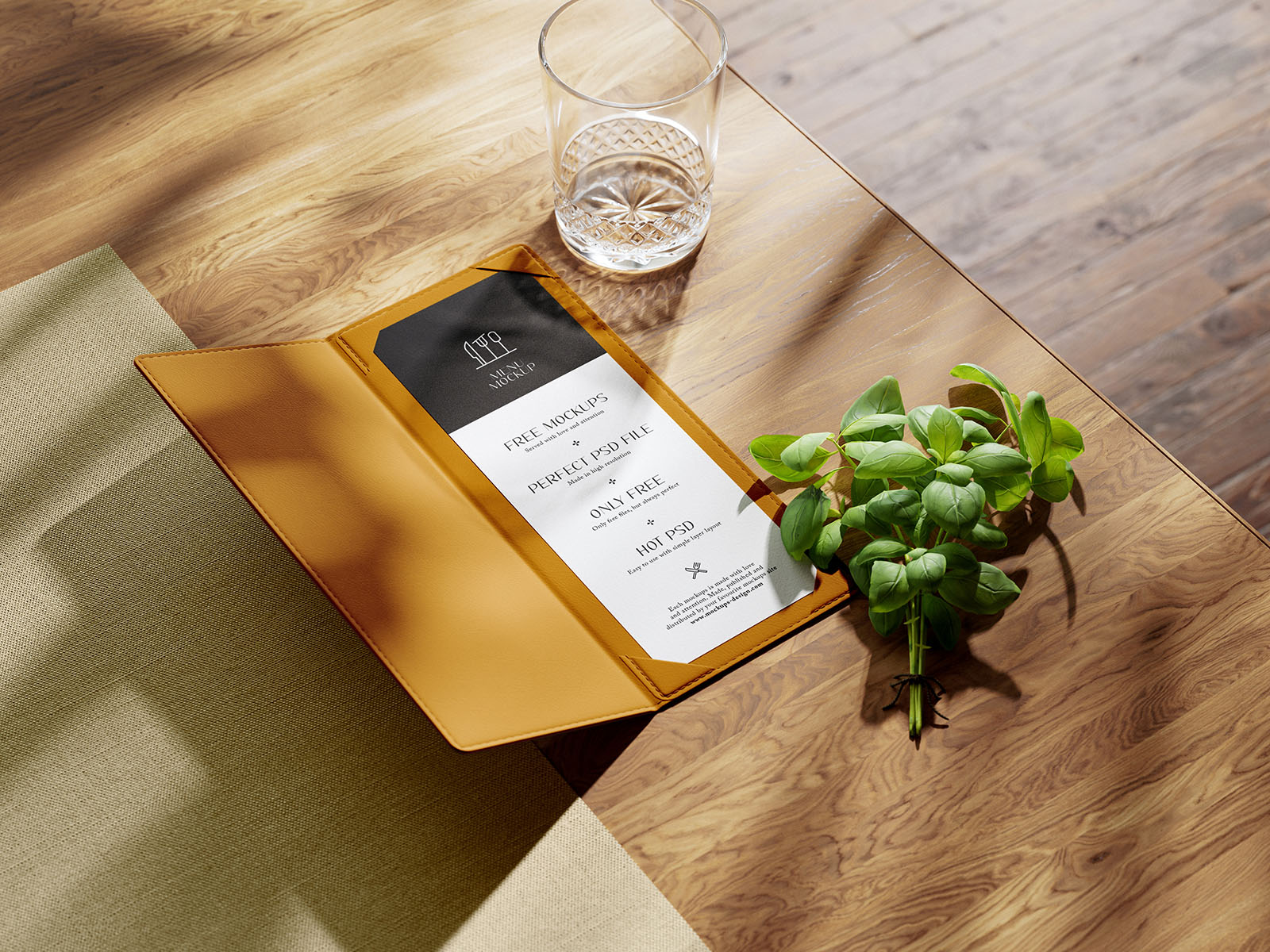 Menu cover mockup
