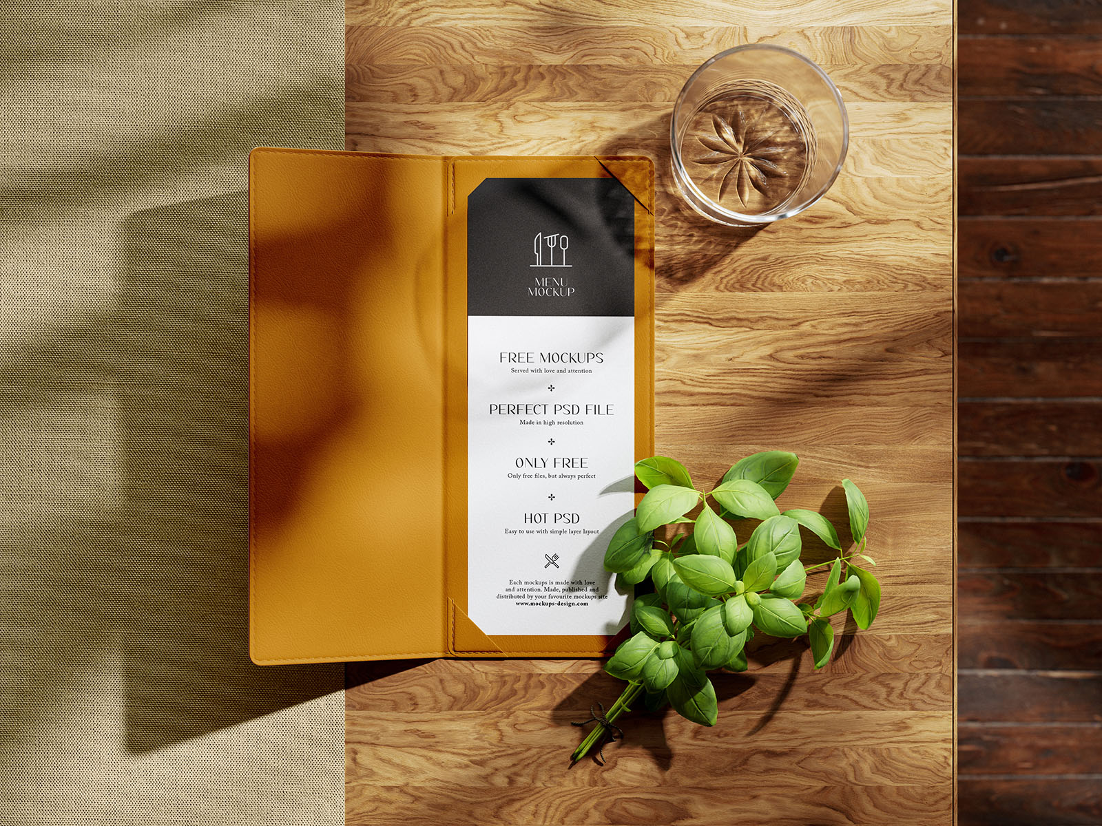 Menu cover mockup