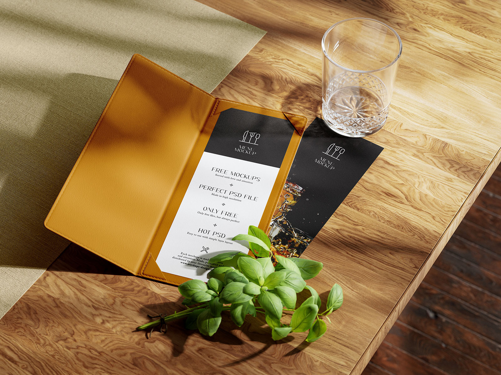 Menu cover mockup