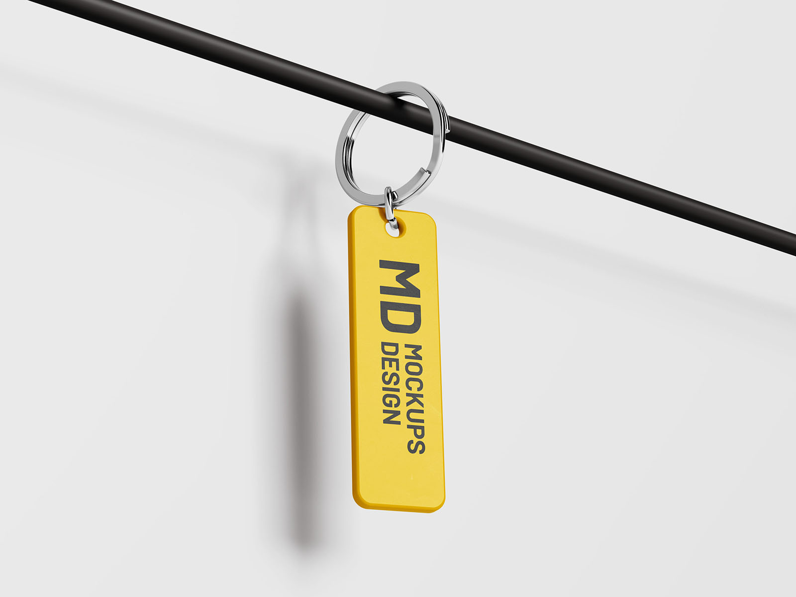 Free rectangle keychain mockup