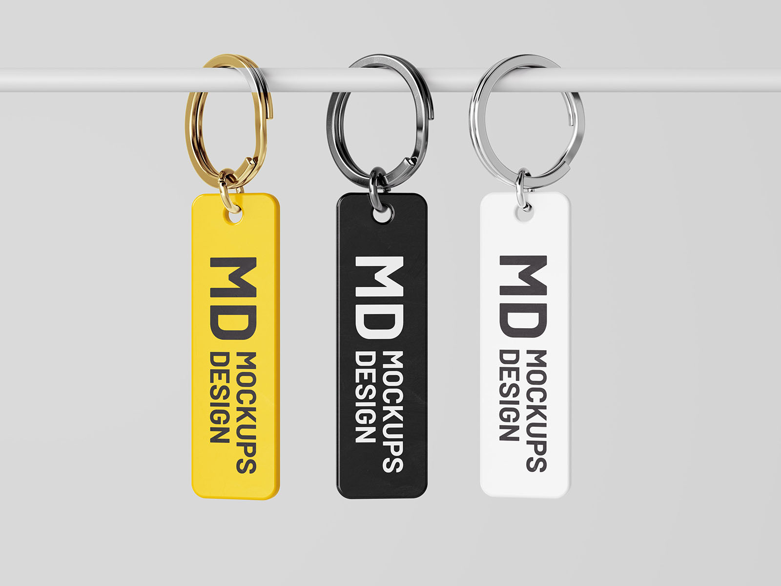 Free rectangle keychain mockup