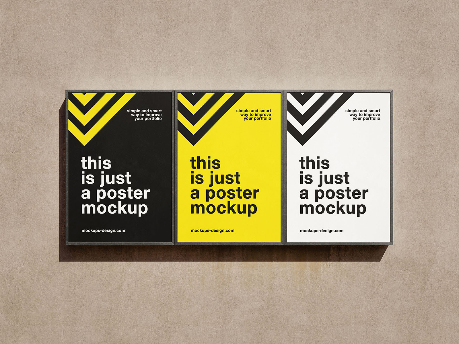Poster frames on the wall mockup