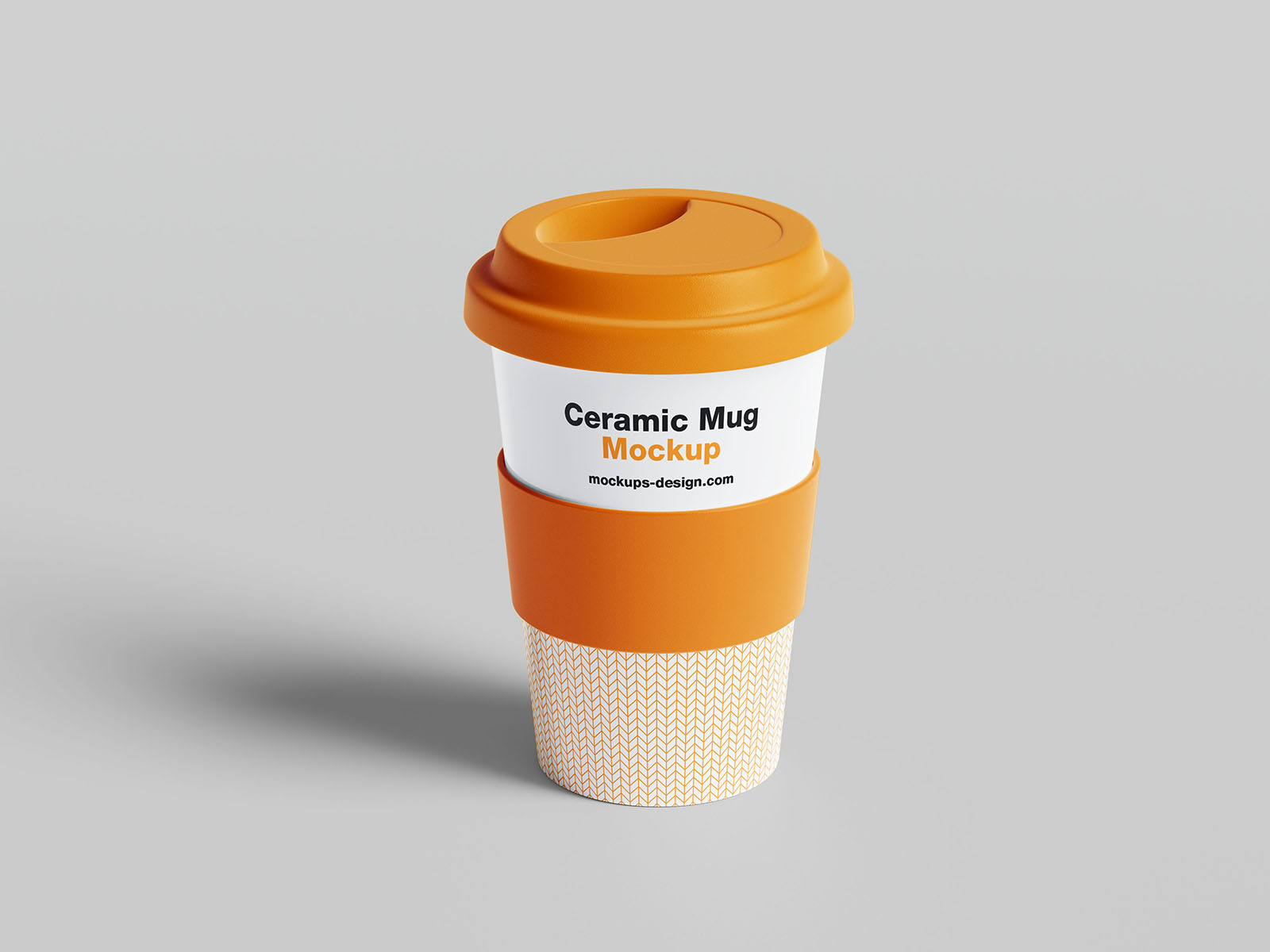 Mug with rubber band mockup