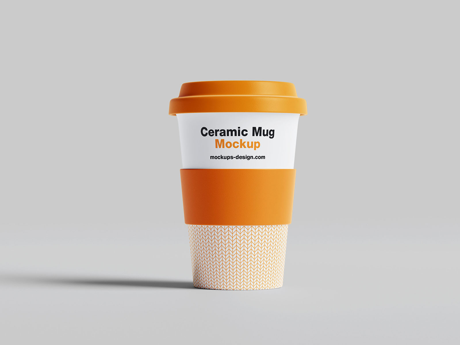 Mug with rubber band mockup