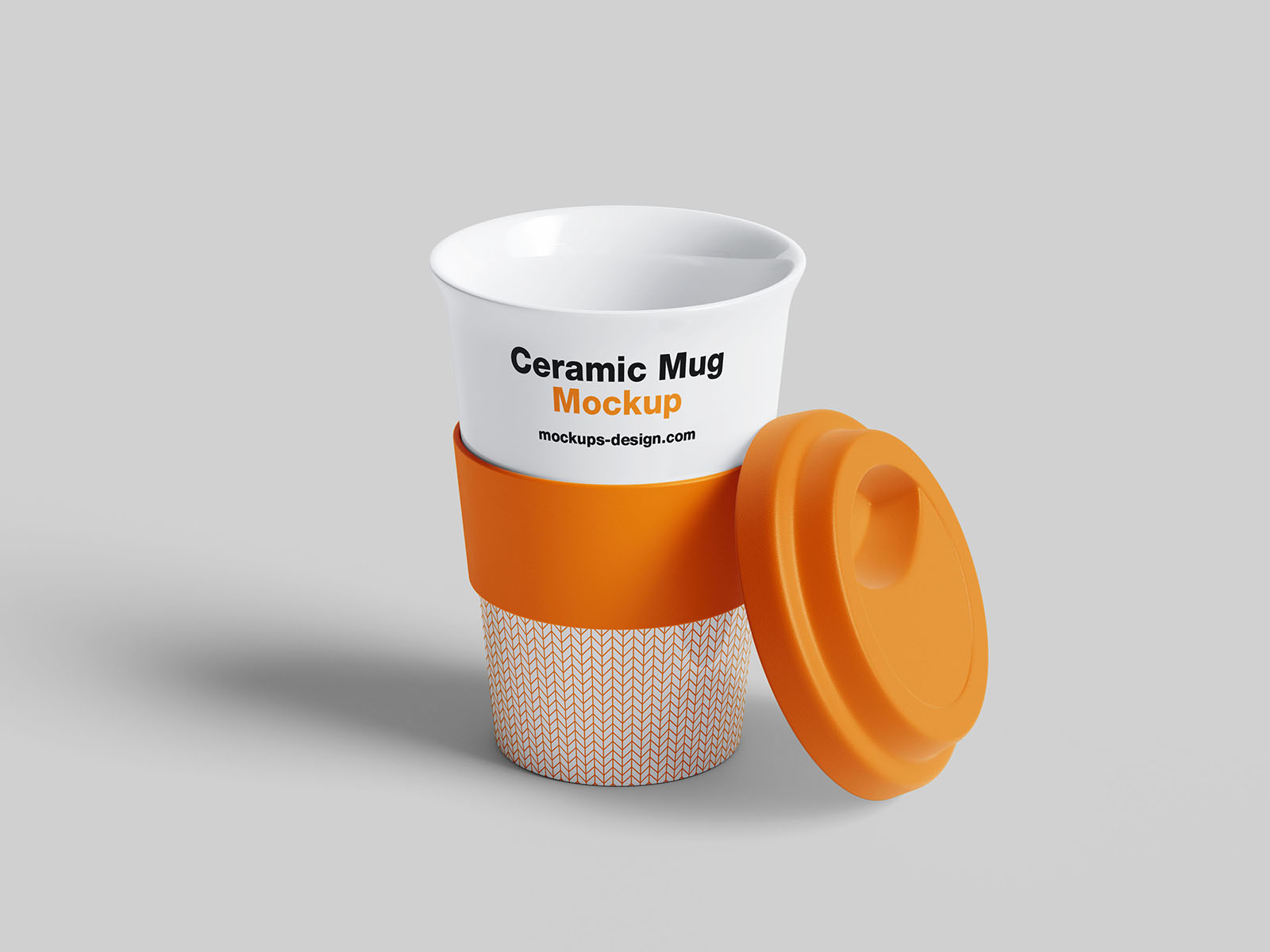Mug with rubber band mockup
