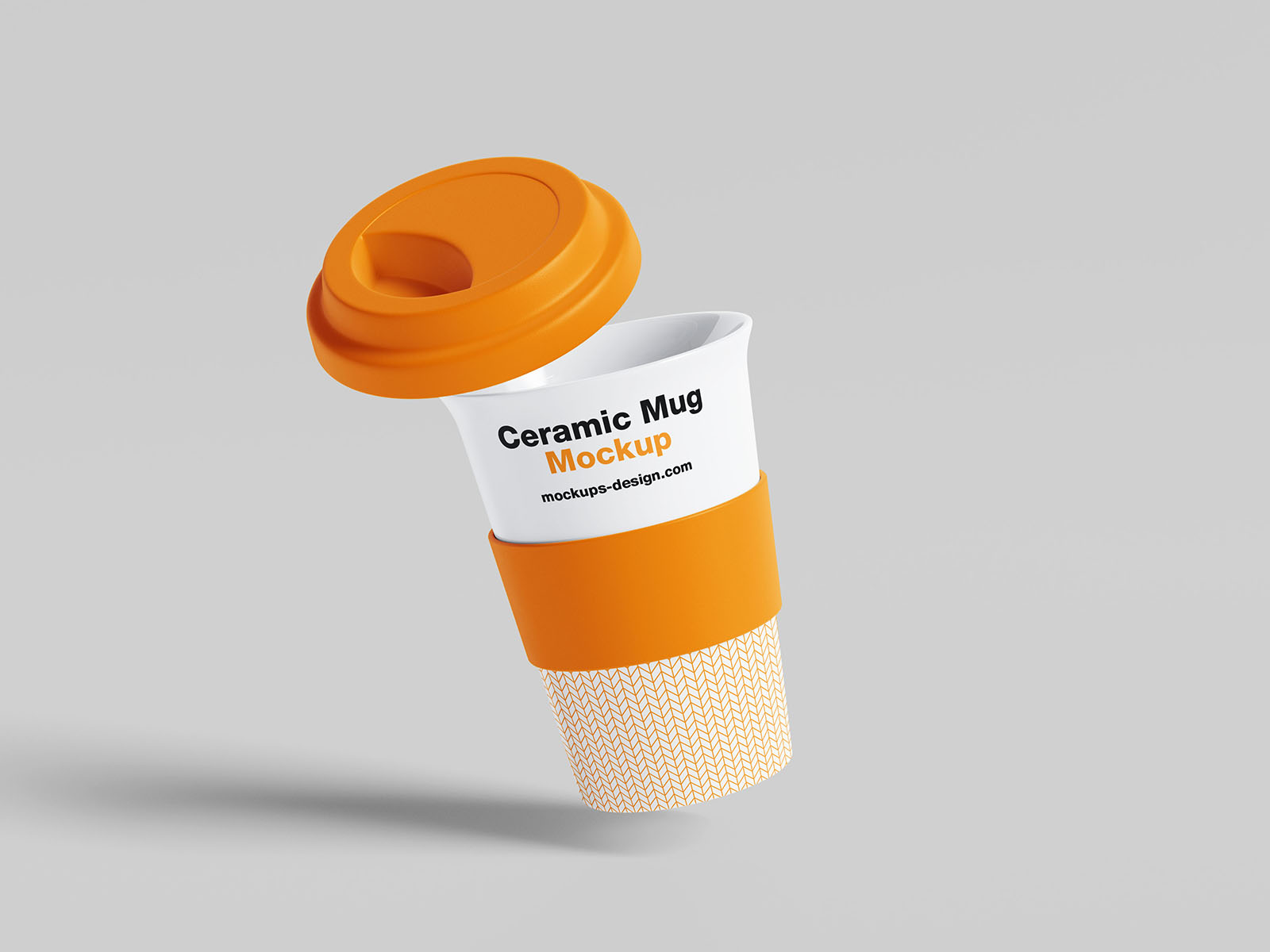Mug with rubber band mockup