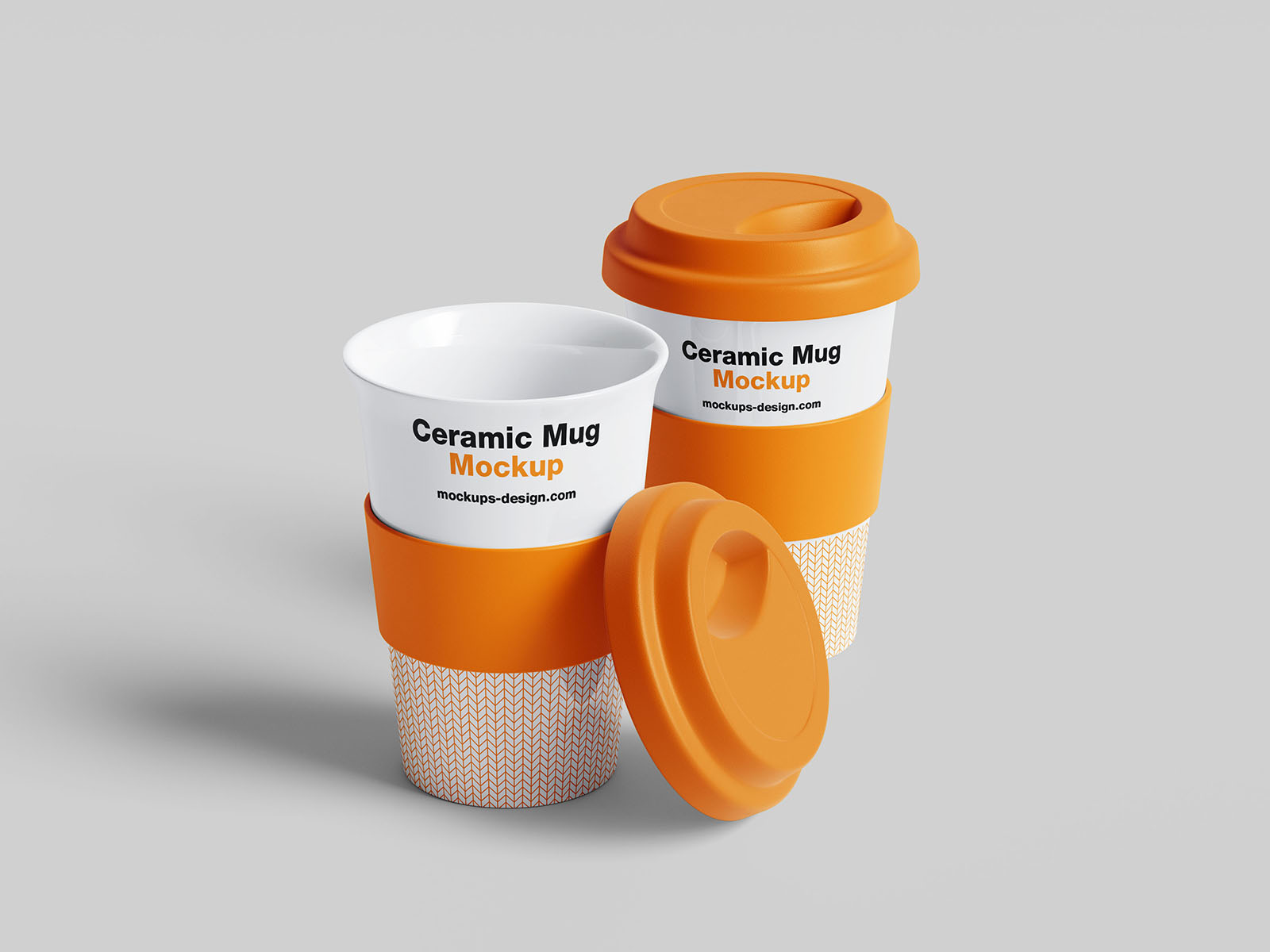 Mug with rubber band mockup