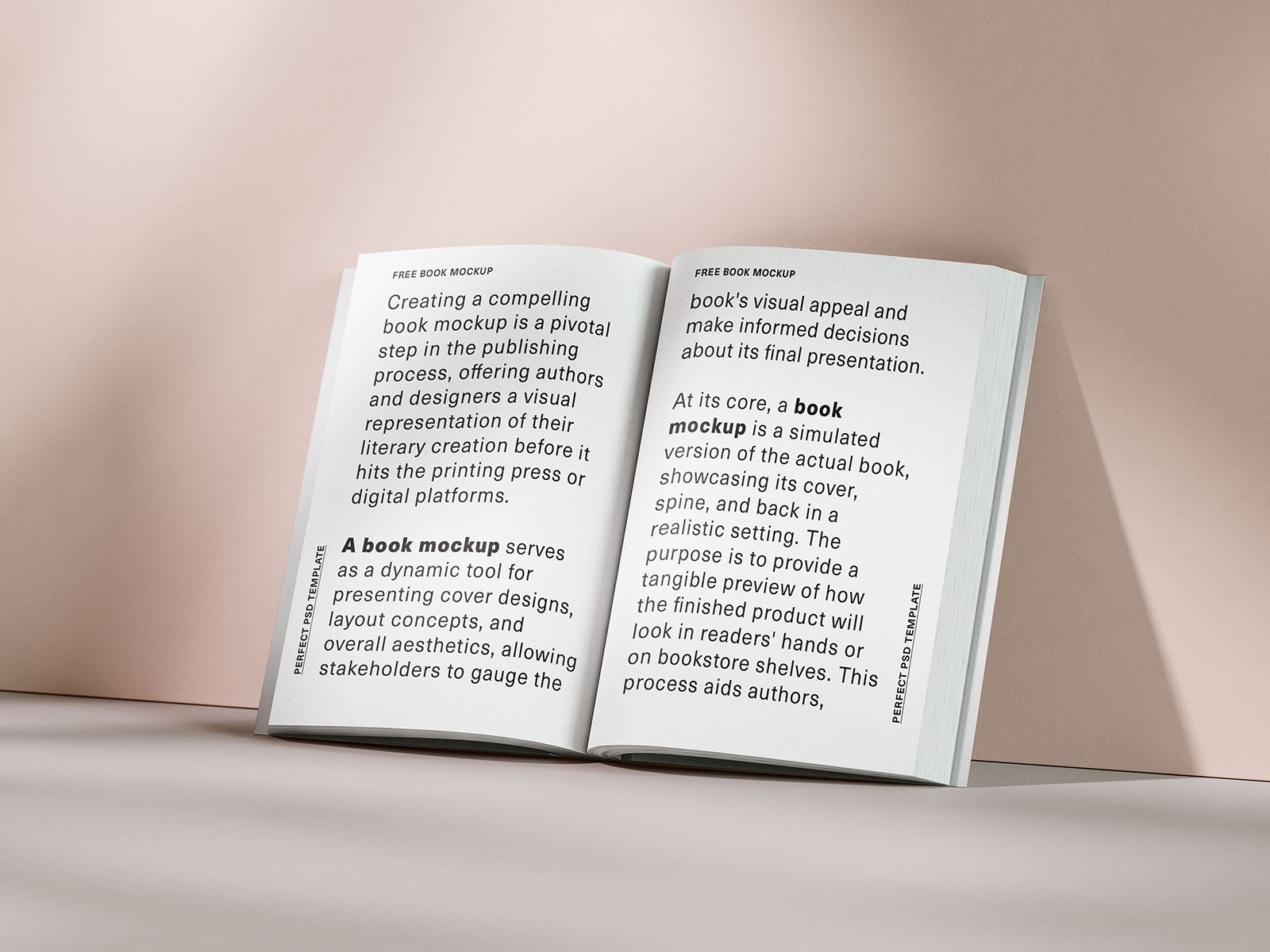 Free thick book mockup